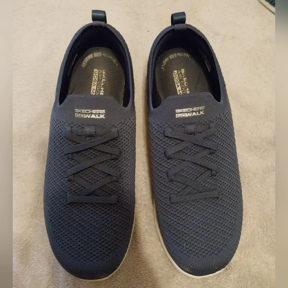 Skechers GOwalk Navy Knit Slip-On Sneakers Size 9 WIDE - Picture 5 of 9